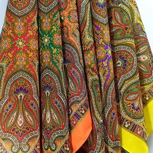 Ukrainian Headscarf Babushka Scarf Slavic Floral Folk Fabric 30x30 inch