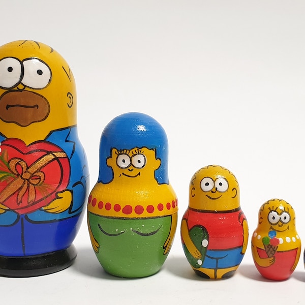 Custom Wooden Nesting Dolls For Kids, Matryoshka Babushka Doll, Grandchildren Gift 4"