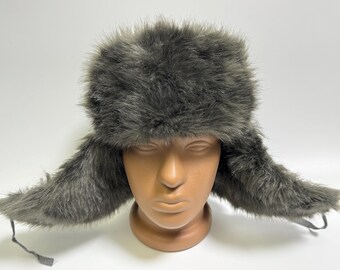 Ushanka Trapper Hat, Winter Ear Flap Hat, Faux Fur Hat