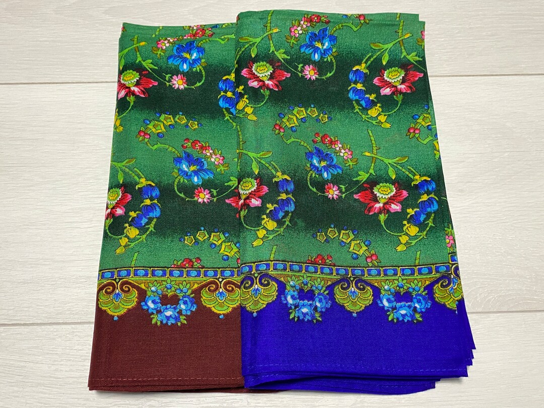 Ukrainian Scarf, Babushka Boho Wool Shawl, Slavic Square Head Scarf