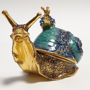 Schnecke Schmuckschatulle Tier Trinket Box Aufbewahrungsbox Email Faberge Style Schmuckschatulle