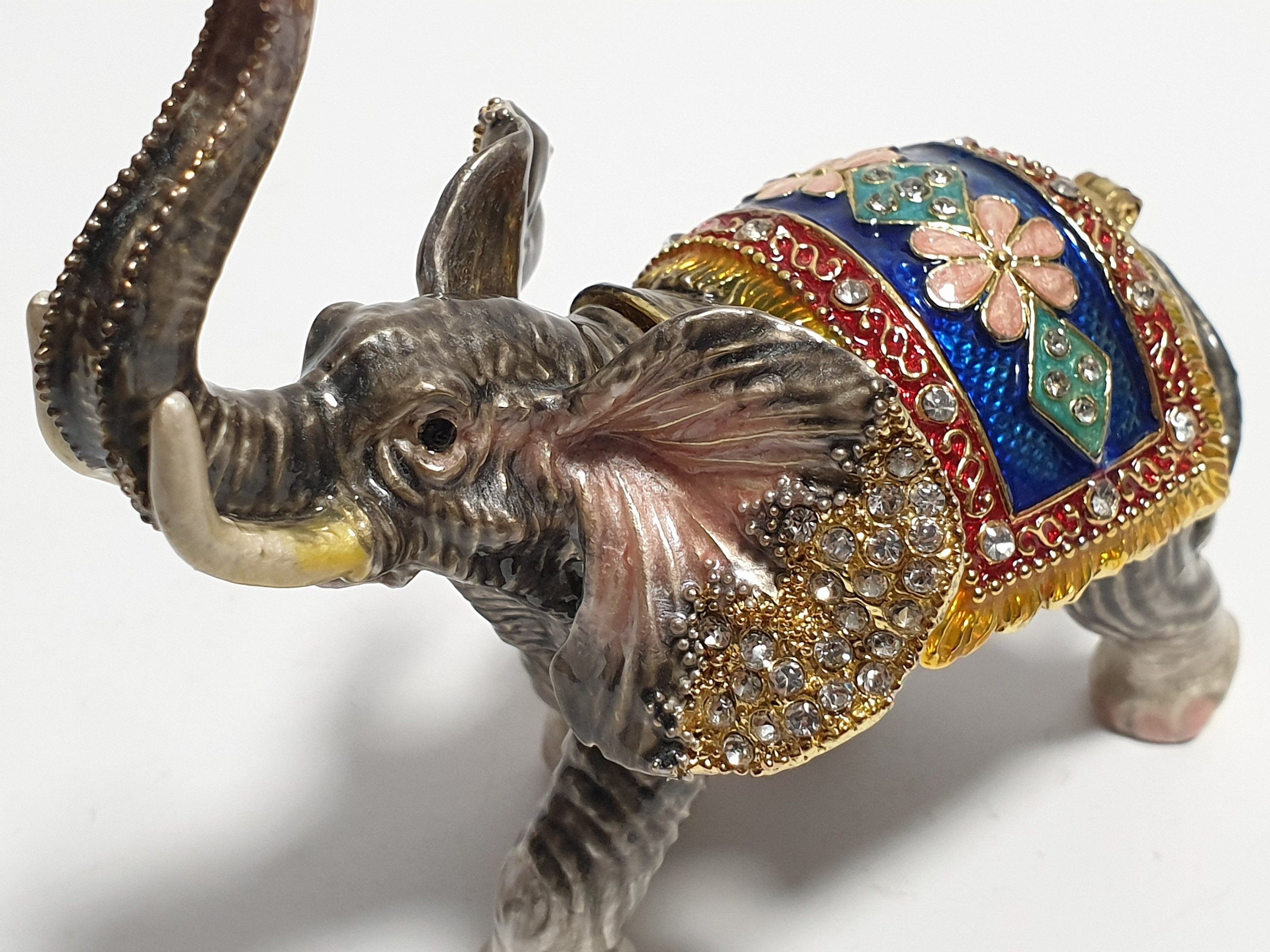 Elephant Jewelry Box Enamel Animal Trinket Box Russian Faberge Etsy
