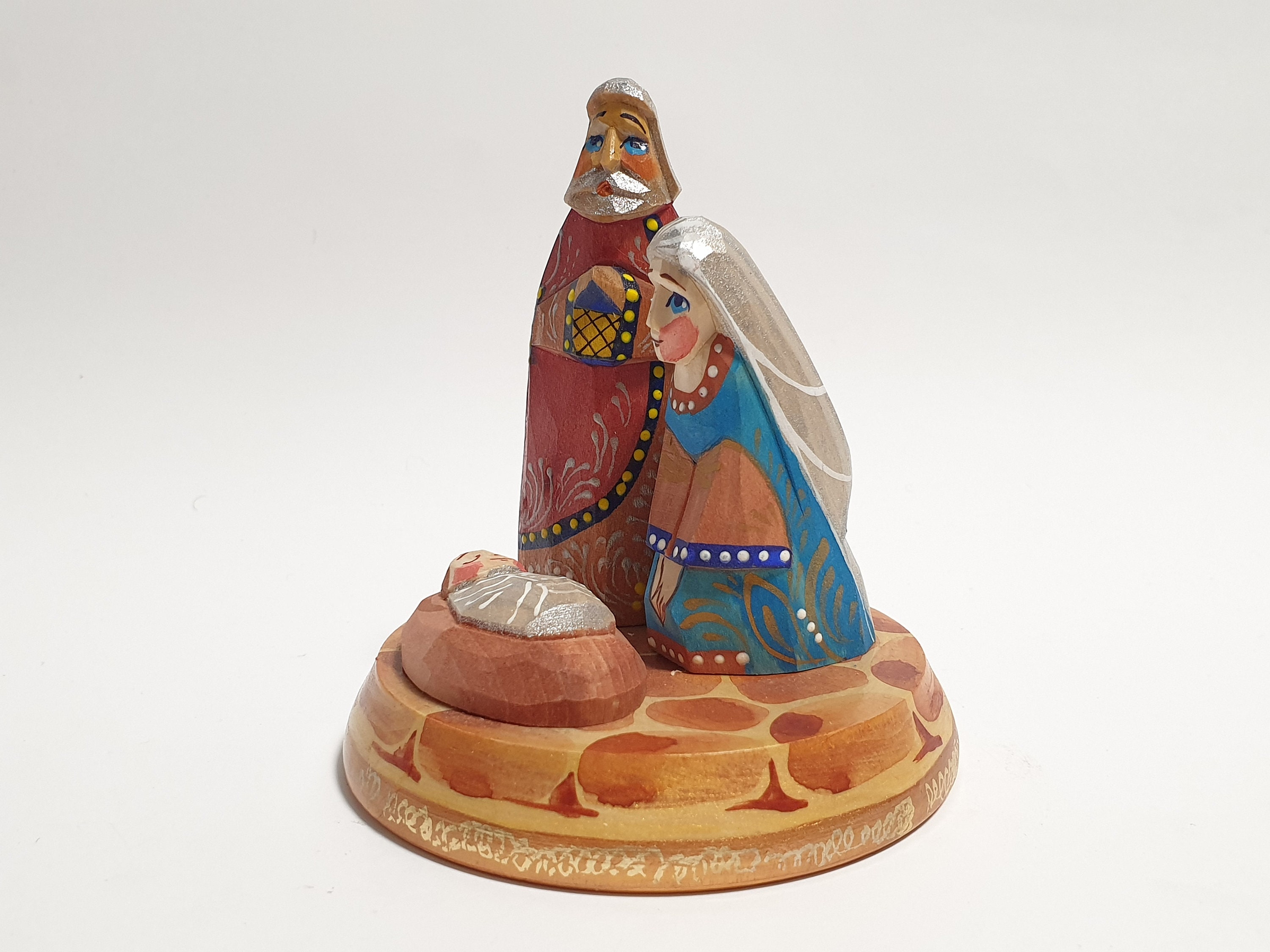 Hand Carved Wooden Nativity Set Scene Nativity Stable Etsy