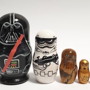 Wooden Nesting Dolls, Matryoshka Babushka Doll, Stacking Dolls 3.7 inch (9.5 cm)