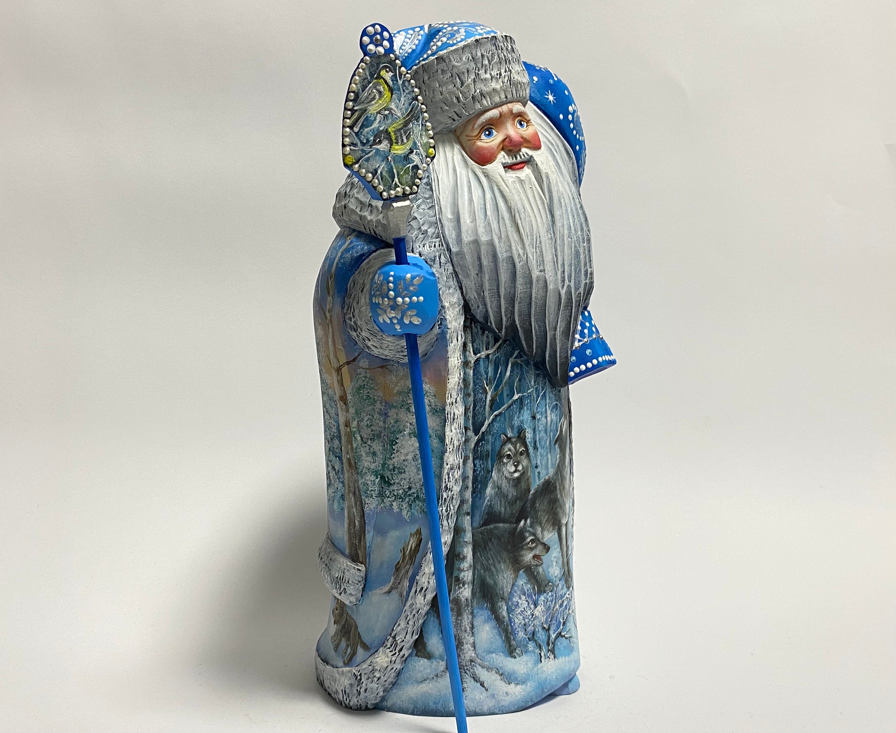 Ukrainian Santa Claus Figurine Hand Carved Wooden Santa Etsy