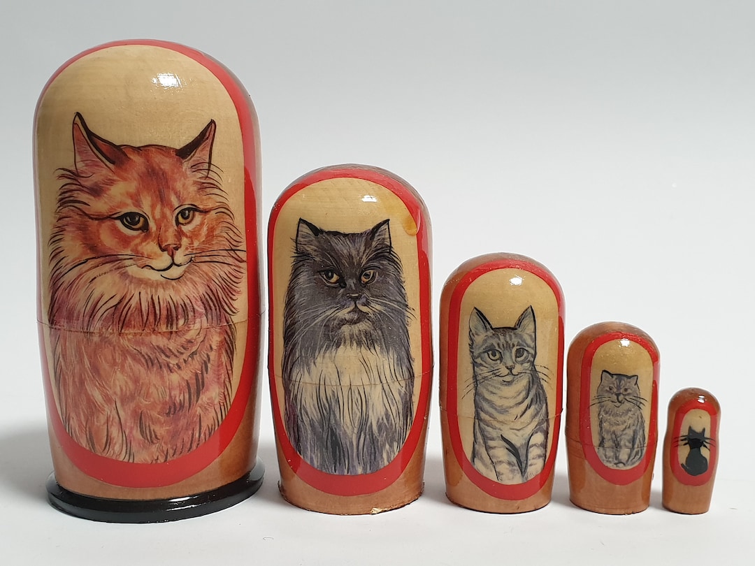 Cat Nesting Dolls for Kids Matryoshka Babushka Doll Stacking Etsy