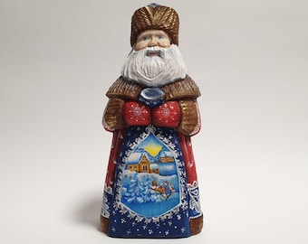Holz Weihnachtsmann Figur Handgeschnitzte Holz Weihnachtsmann Figur Weihnachtsmann Puppe Vater Frost 21 cm