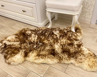 Handgemaakte schapenvacht bont tapijt, fluffy shag tapijt, woonkamer slaapkamer tapijt