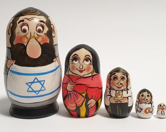 Nesting Dolls Wooden Matryoshka Babushka Doll Stacking Dolls 4.2 inch (10.5 cm)