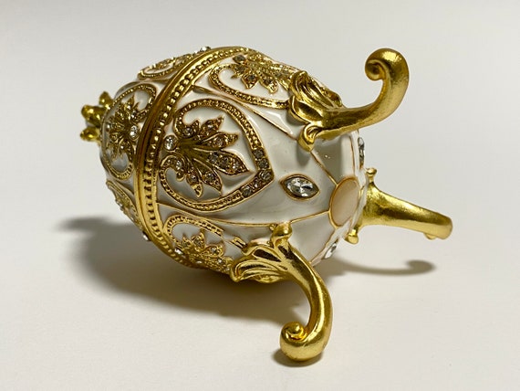 スワロフスキー　エッグアートジュエリーボックス Decorative Box Faberge Egg, Jewellery Box, Enamel Metal Trinket