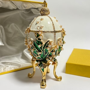 Boîte À Bijoux Peinte En Émail Boîte À Bibelots De Style Oeuf Fabergé