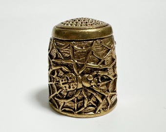Collectible Sewing Bronze Thimble, Seamstress Gift