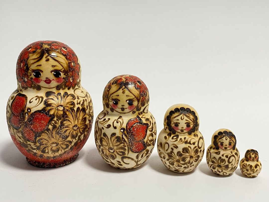 Ukrainian Nesting Dolls for Kids Matryoshka, Babushka Doll, Stacking