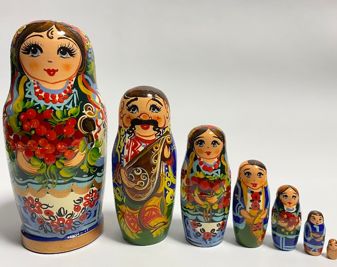 Ukrainian Nesting Dolls Matryoshka Babushka Doll Stacking Etsy