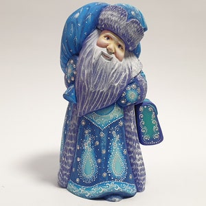 Ukrainian Santa Claus Figurine Hand Carved Santa Figure Wood Carved Santa Wooden Father Frost 9.2 inch (23 cm)