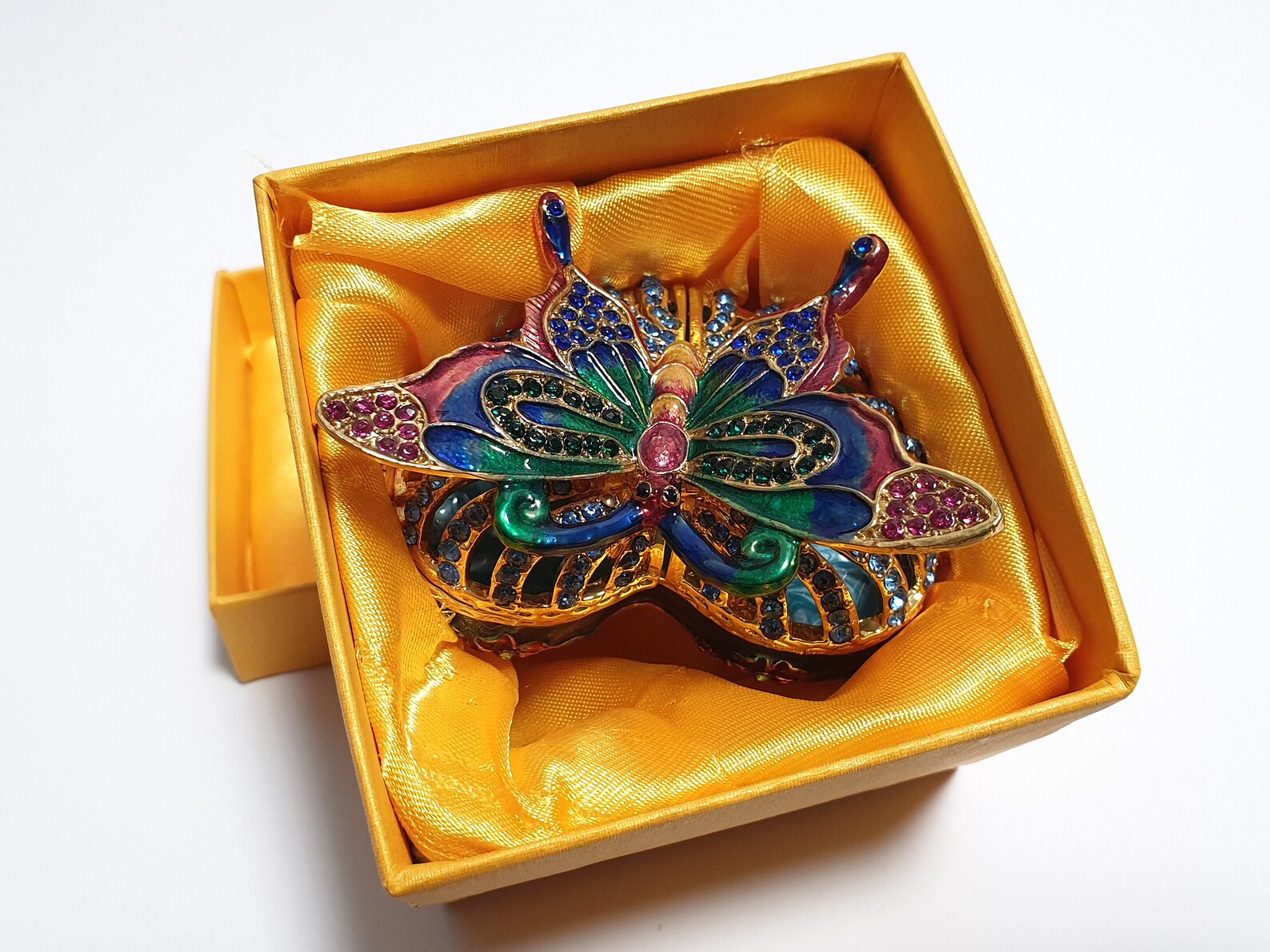 Butterfly Jewelry Box Enamel Trinket Box Russian Faberge Style Etsy