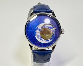 Vintage Rote Uhr Raketa, handgefertigte Mechanische Retro Uhr aus der UdSSR