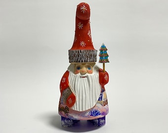 サンタクロース置物　ロシア　木彫り サンタクロース置物 ロシア 木彫り