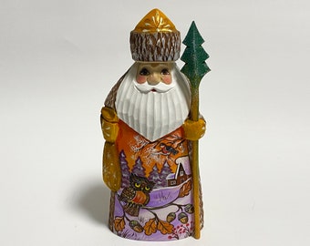 サンタクロース置物　ロシア　木彫り サンタクロース置物 ロシア 木彫り