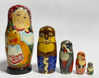 Oekraïense Nesting Dolls for Kids, Matryoshka Babushka Doll, Hand Painted Stacking Dolls, Oekraïne Geschenken 7 inch (18 cm)