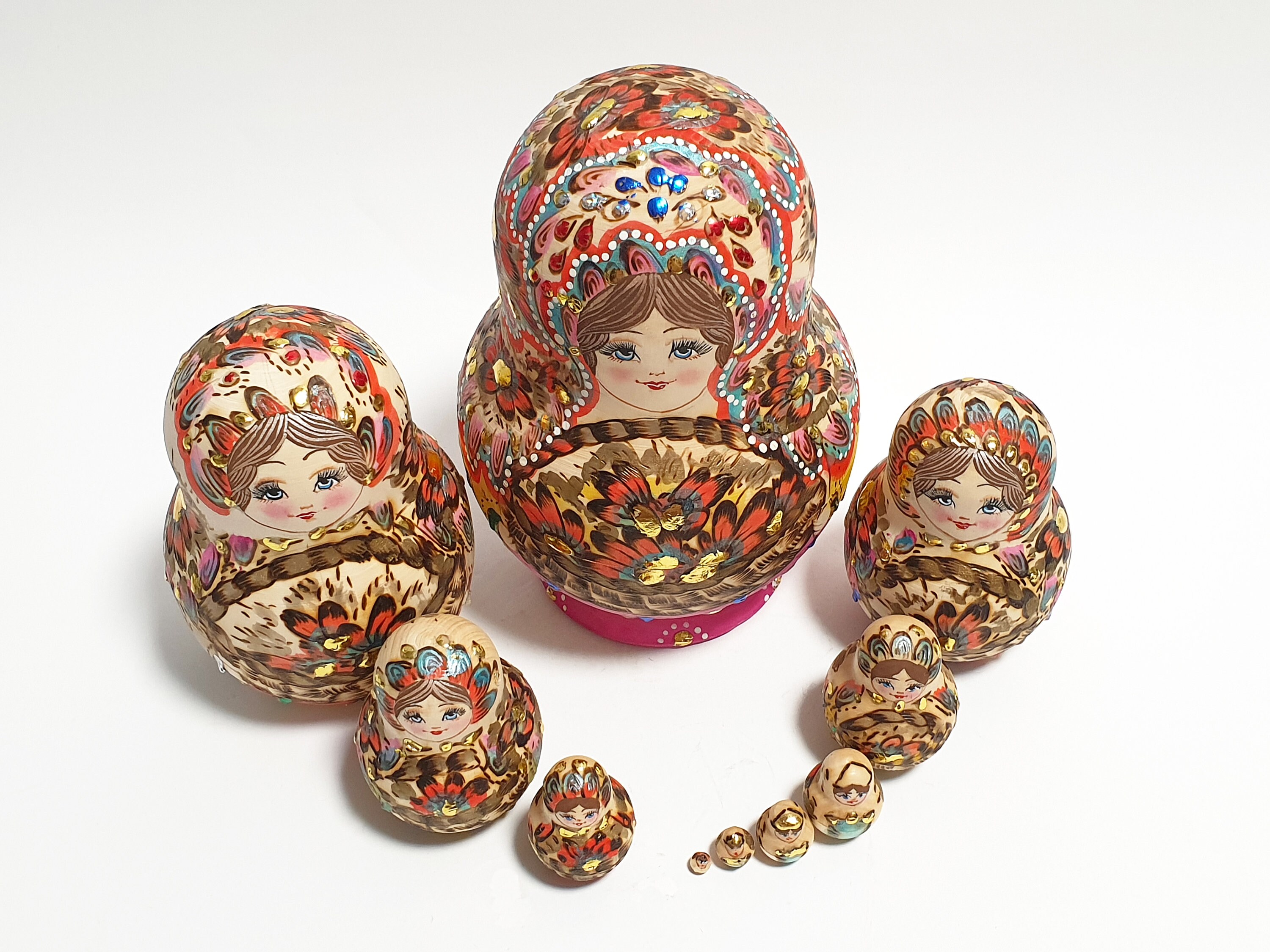10 pcs Babushka Doll Custom Wooden Nesting Dolls Unique Etsy