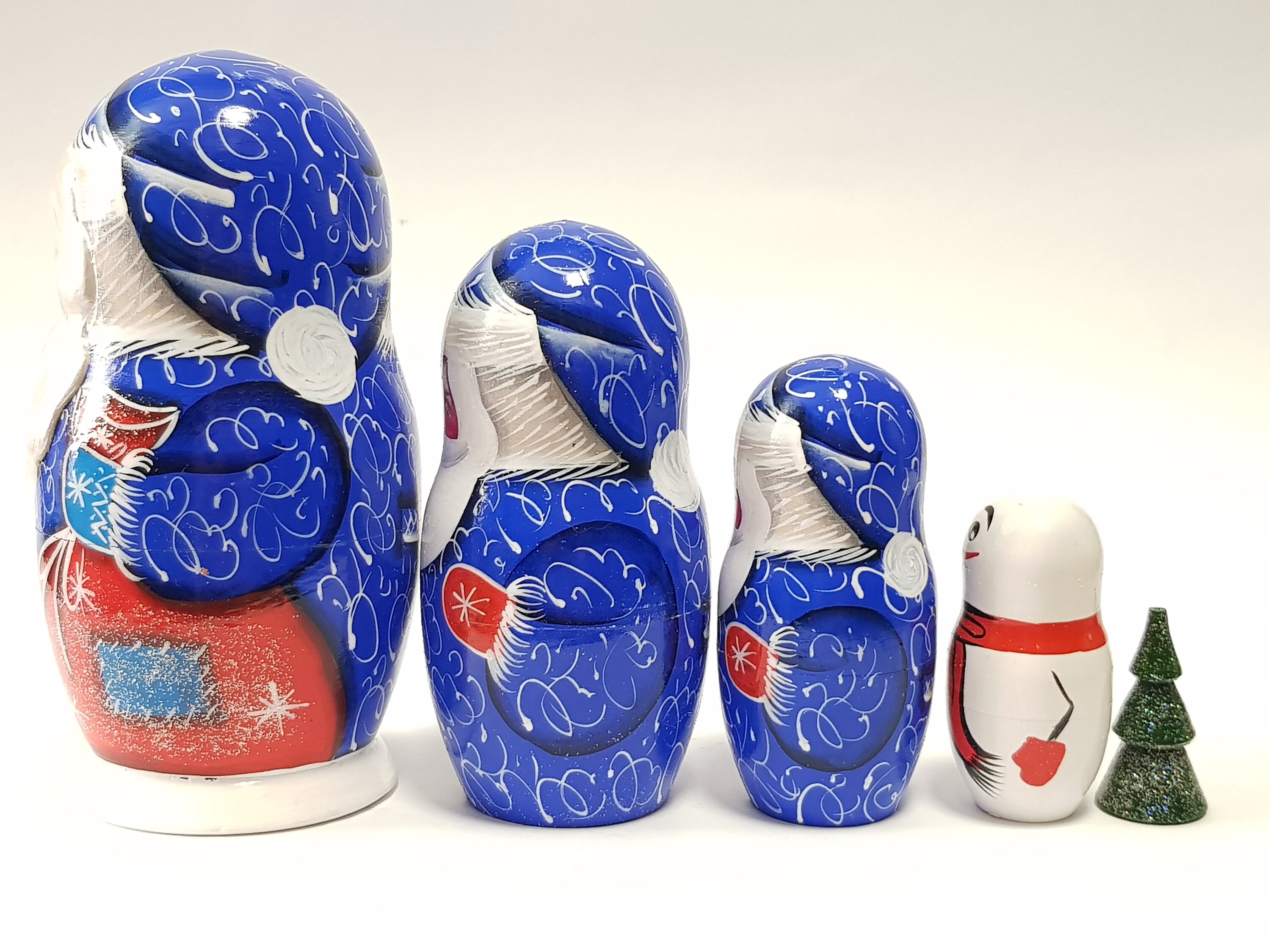 Christmas Nesting Dolls Russian Matryoshka Wooden Santa Etsy