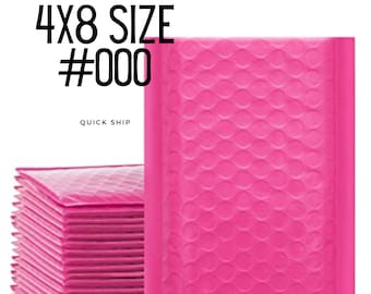 Sobres de burbujas rosas de 4 x 8 (paquete de 10)