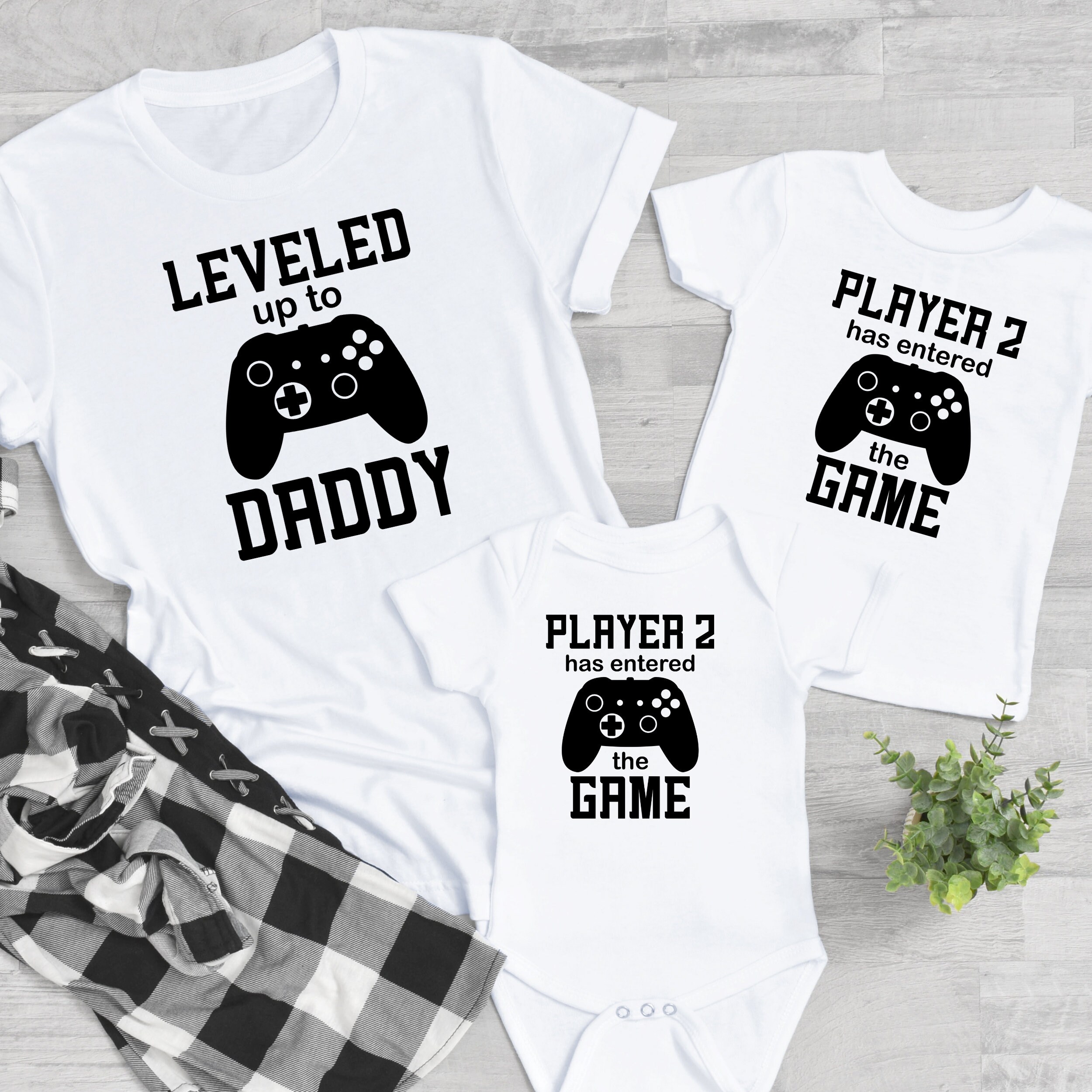 Daddy & Me Shirts Matching Family Shirts Leveled up to | Etsy