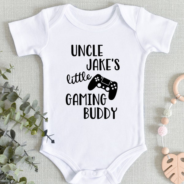 Uncle's Little Gaming Buddy | Custom Name | Uncle Onesie | Video Game Onesie | Gamer Baby | Baby Shower Gift