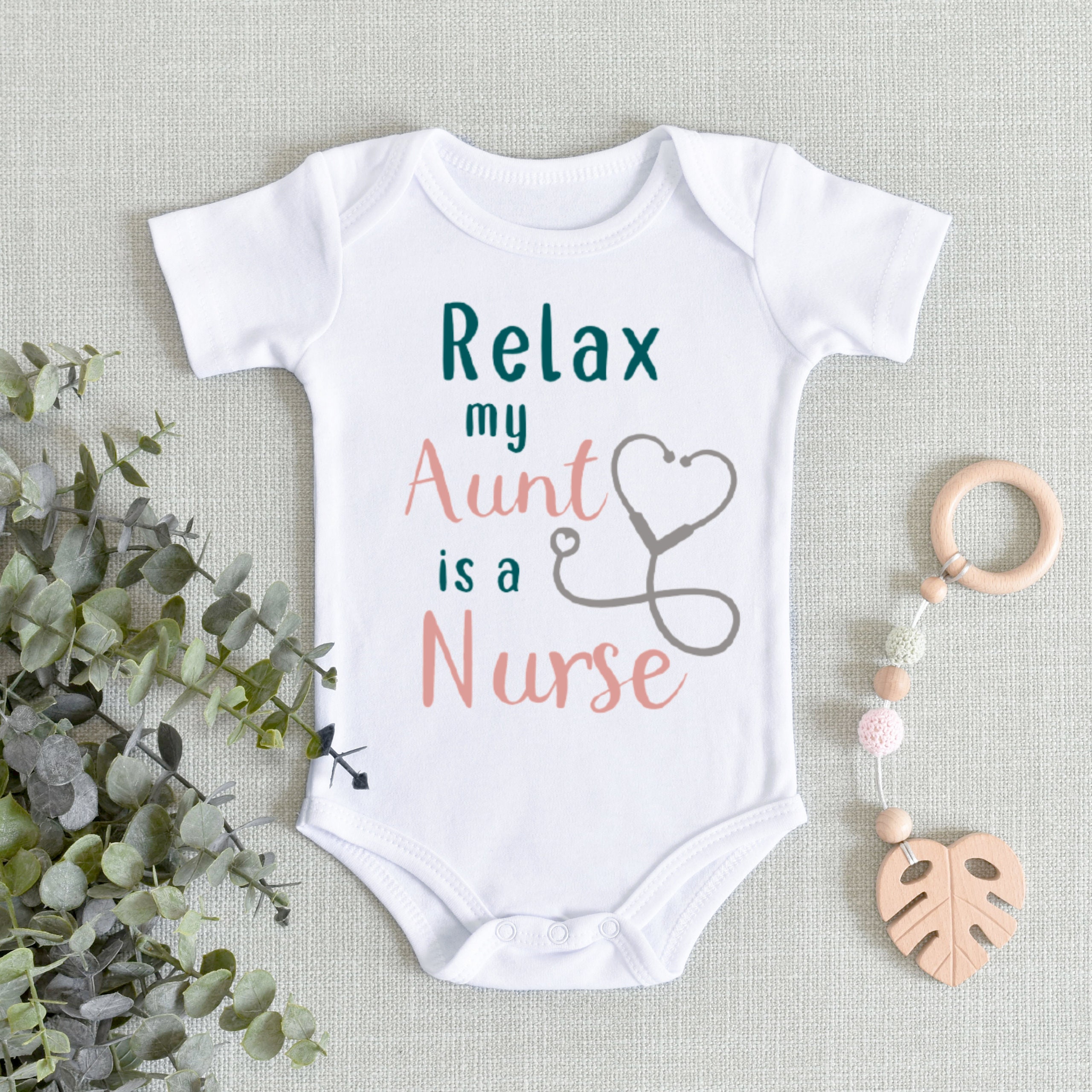 Body personalizado para bebé Keep Calm My Aunt is A Nurse, ropa de algodón  para niño y niña