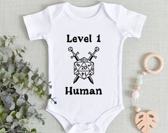 Level 1 Human | Character Creation Stats | Dungeons & Dragons | DND Baby Gift | Baby Announcement