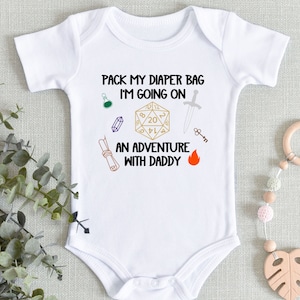 Pack My Diaper Bag I'm Going on an Adventure With Daddy | Dungeons & Dragons | DND Baby Gift | Baby Announcement