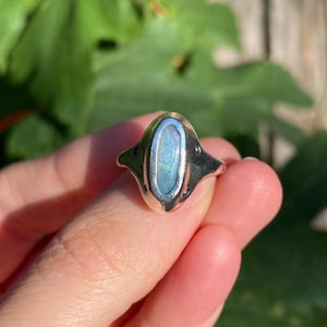 Sterling Silver Australian Boulder Opal ring UK size M