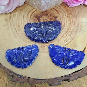 Hand Carved Natural Afghanistan Lapis Lazuli Butterfly/Moth