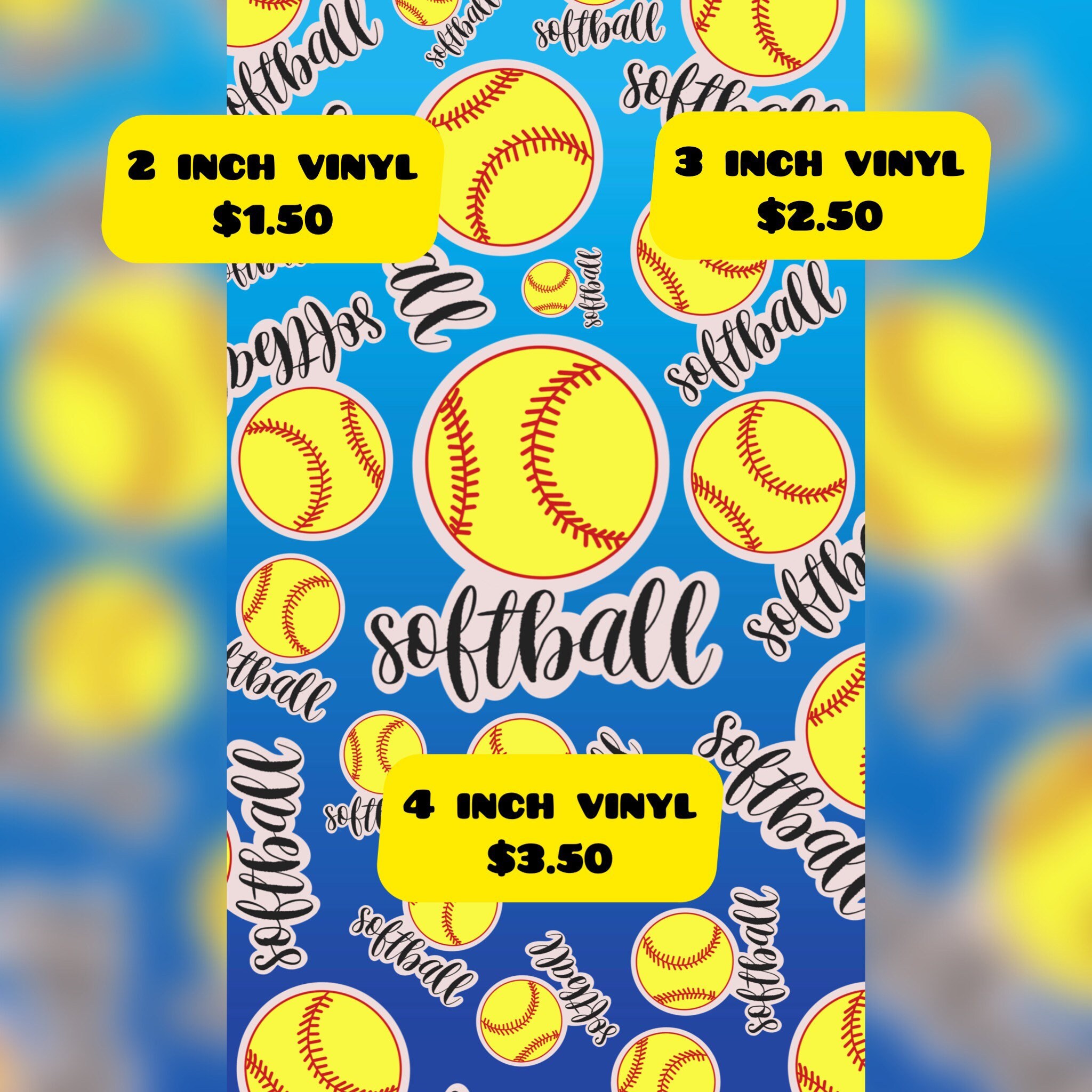 Softball Sticker Etsy
