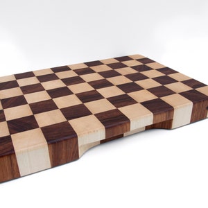 Tabla de cortar a cuadros de madera maciza profesional para chef, diseño, tabla de cortar toda madera natural