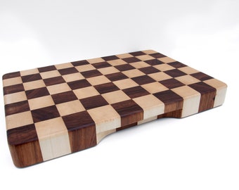 Professional Solid Wood Checkered Cutting Board for Chef, Design, Cutting Board all Natural Wood