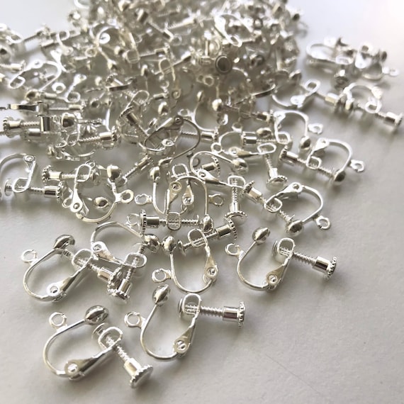 Clip on Earring Converter, Silver Screw Backs, Clip on Earring Backs, Non  Pierced Ears, Clip on Findings, Jewellery Making, 15 X 17 Mm 