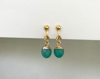 Clip On Jade Earrings, Non Pierced Ears, Natural Jade,Gold Earrings, Clip On Earrings Kids, Mother’s Day, Dangle, Clip On Gem, UK