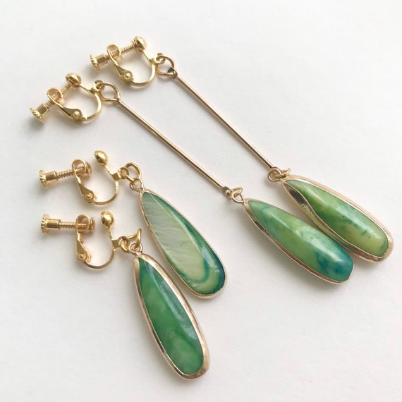 Jon Richard Gold Plated Emerald Linear Pear Drop Earrings | very.co.uk