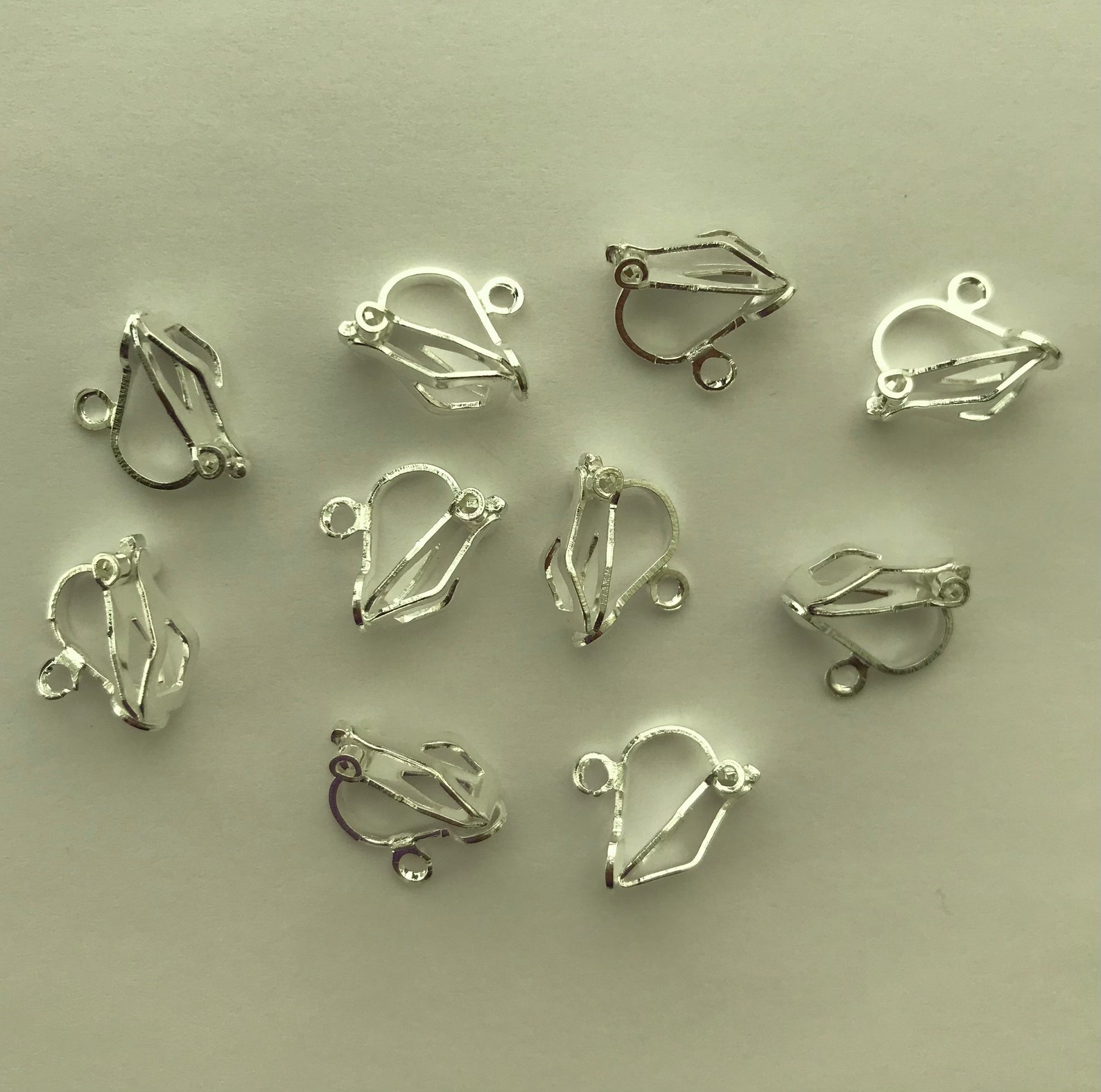 Silver Plated Clip On Earring Hinged Backs Clip On Earring Etsy