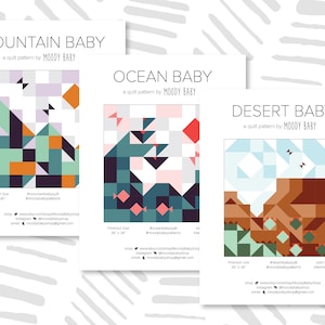 Adventure Baby Quilts 3-Pattern Set von Moody Baby - PDF Anleitung - Baby Quilt Anleitung, Wandbehang-Muster
