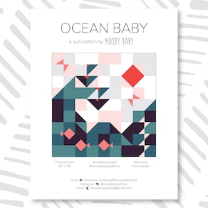 Ocean Baby Quilt Pattern by Moody Baby - PDF Pattern - Baby Quilt Pattern, Wall Hanging Pattern