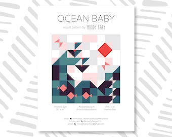 Ocean Baby Quilt Pattern von Moody Baby - PDF Pattern - Baby Quilt Anleitung, Wandbehang-Muster