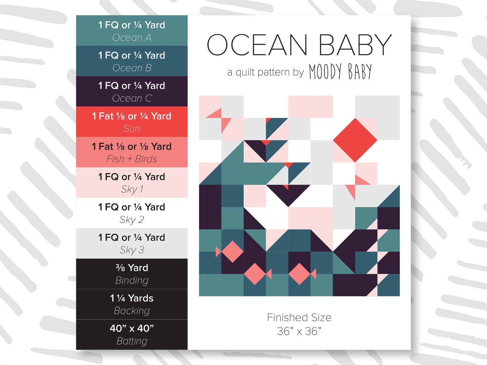 Ocean Baby Quilt Pattern by Moody Baby PDF Pattern Baby Etsy