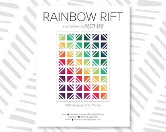 Rainbow Rift Quilt Pattern – Beginner-Friendly, 3 Sizes (PDF Pattern)