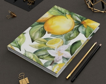 Lemon Gift Fruits Botanical Hardcover Journal Matte