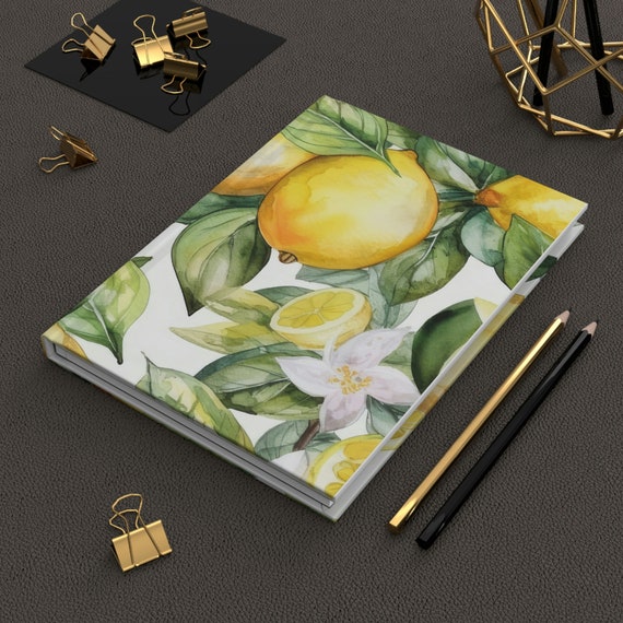 Lemon Gift Fruits Botanical Hardcover Journal Matte