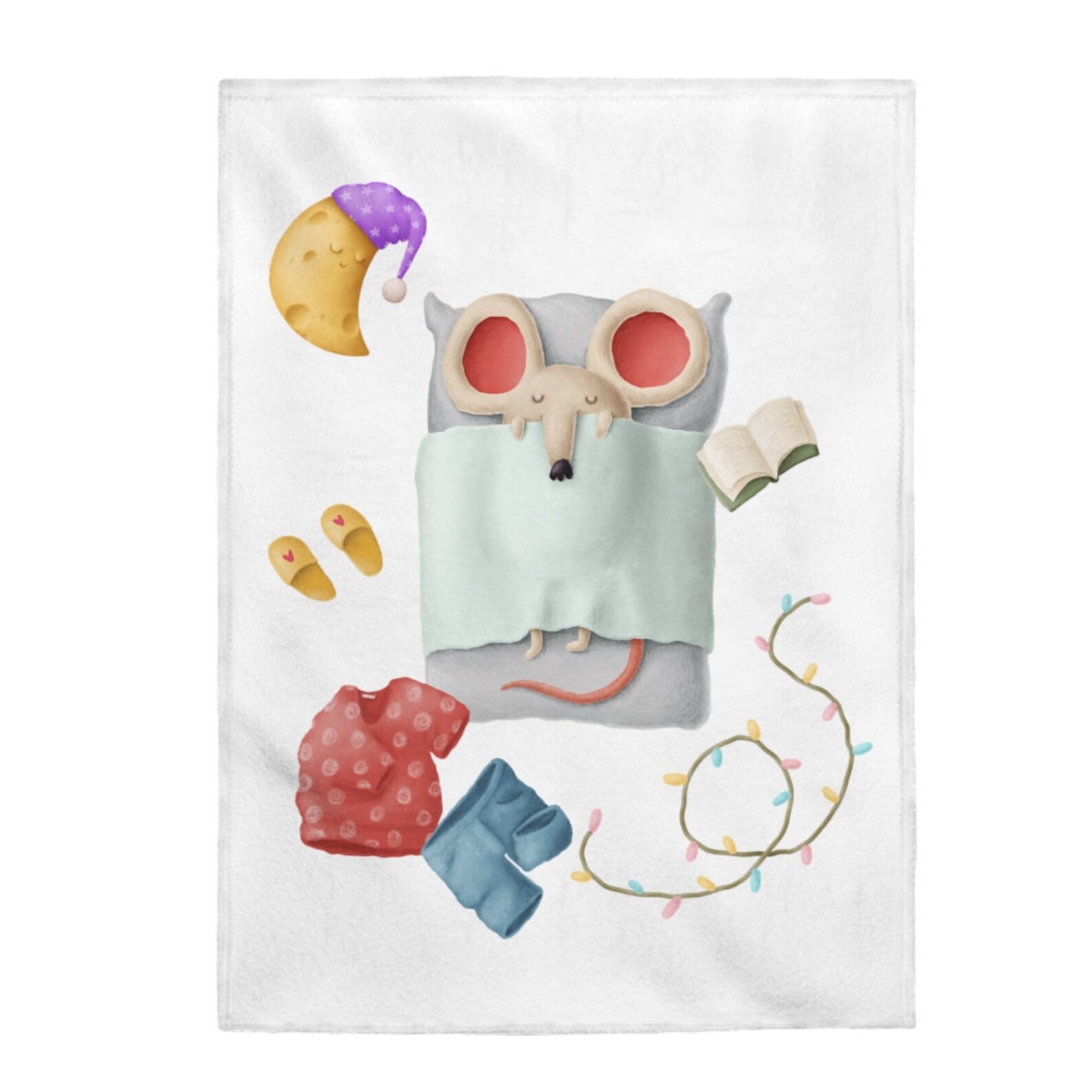 Sleepy Mouse Baby Blanket Sleepy Mouse Kid Blanket Blanket Etsy France