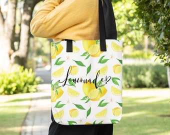 Lemonade Whole Lemon Tote Bag, Lemon Tote Bag, Lemon Illustration, Beach Tote Bag, Canvas Tote Bag, Lemonade Tote Bag, Gifts, Shopping bag,